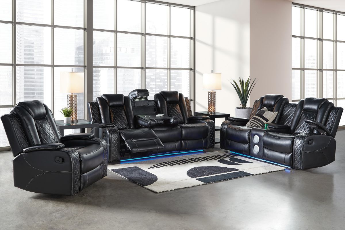 black recliner sofa