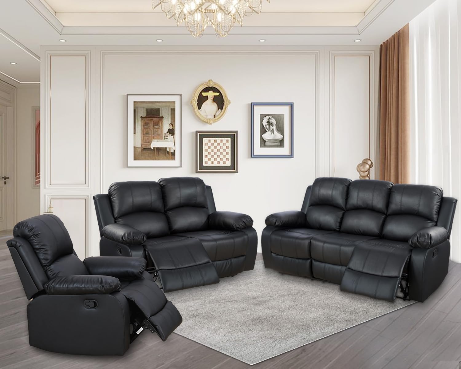 black recliner sofa