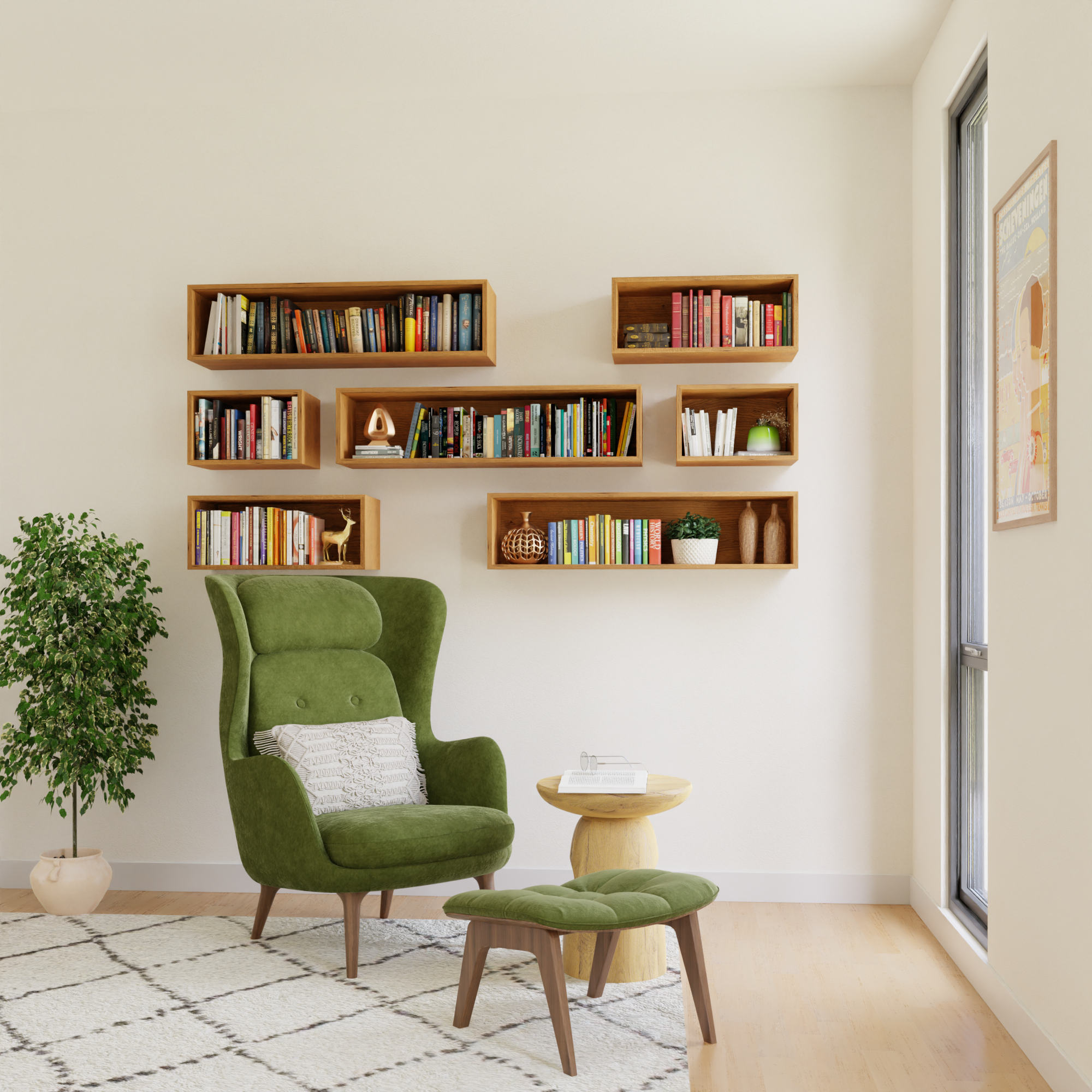 minimalist bookshelf styling