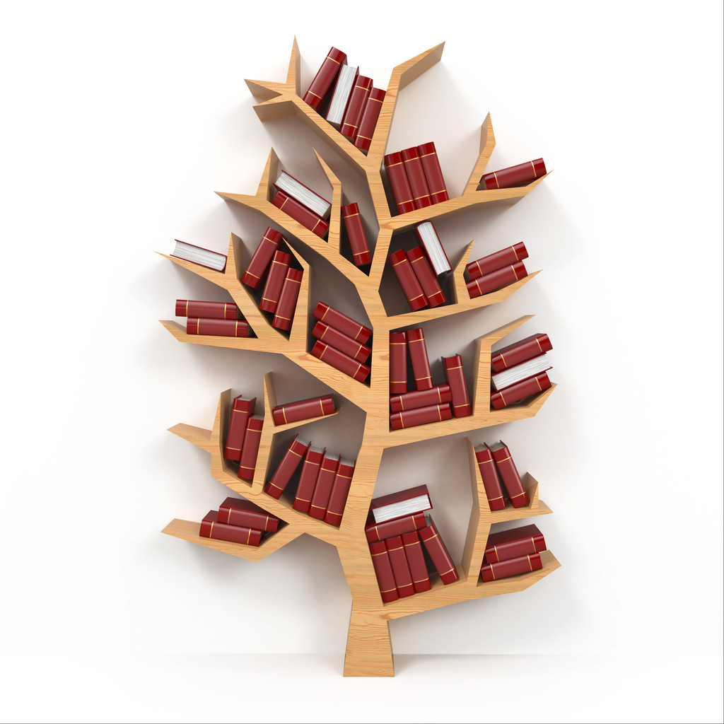 diy tree bookshelf