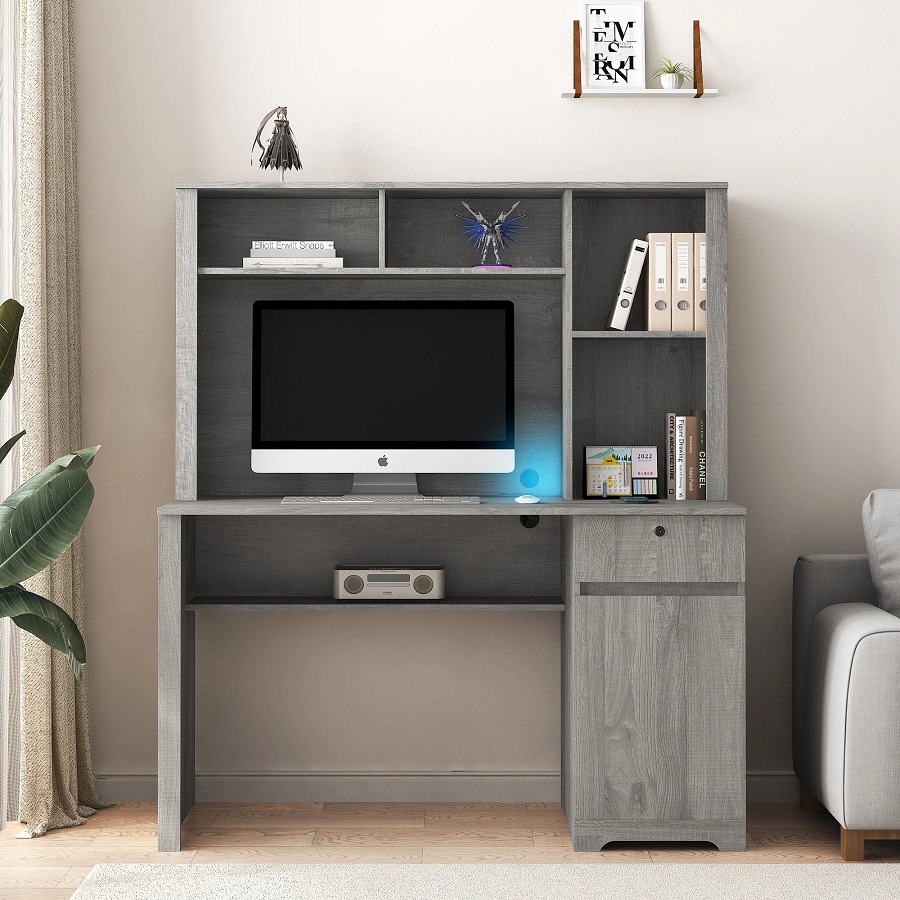 office desk with hutch