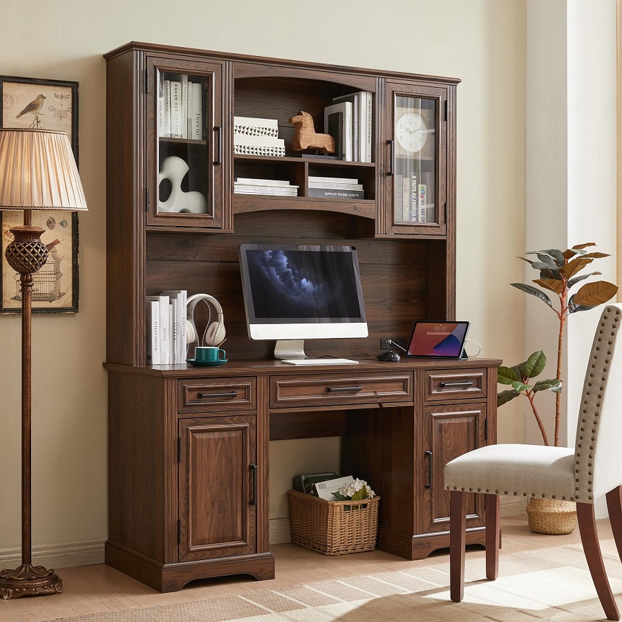 office desk with hutch